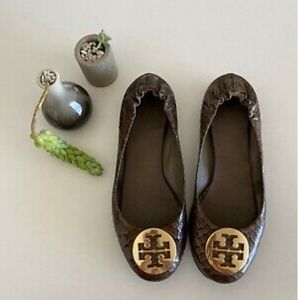Tory Burch Snakeskin Ballet Flats